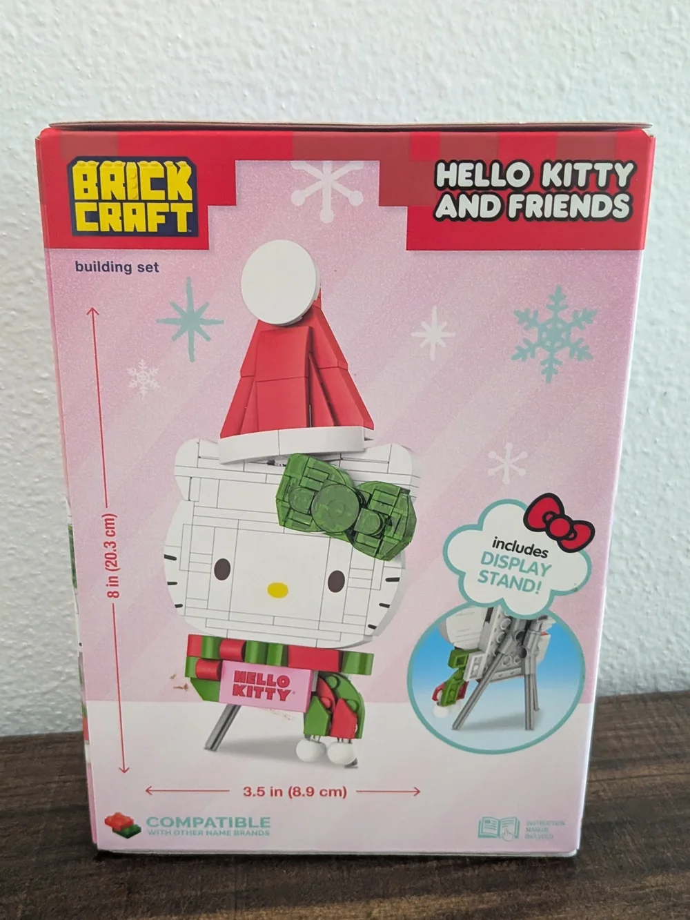 Hello Kitty Holiday Building Ornament - Pink, White & Green -